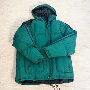 OVERCAST Vintage Men’s XXL Green Puffer Goose Down Hood Gorpcore Outdoors Street
